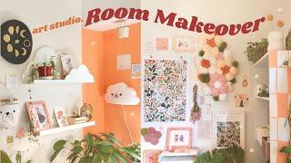 Art Studio Room Makeover + Tour!  Spring Cleaning, Painting, Cute DIY