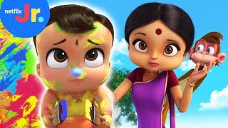 Monkeying Around with Mom’s Paint  Mighty Little Bheem | Netflix Jr