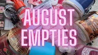 AUGUST BATH AND BODY WORKS EMPTIES!