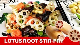 How to cook lotus root stir-fry  (Ep 6: Quick and easy Asian food)