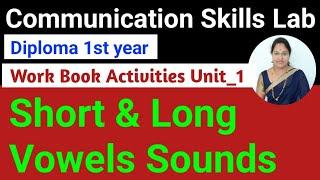 Short & Long vowel sounds in kannada|Work book activities|Communication skills lab#diploma#CS lab