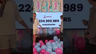 Mr Beast Celebrates Subscription  #shortvideo #subscribe #youtube #mrbeast