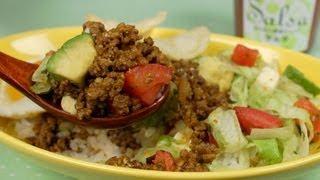 Taco Rice Recipe (Okinawan Taco Fillings Served on Rice) | Cooking with Dog