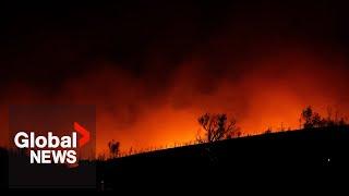 Greece wildfire: Crews battle to contain blaze near Athens