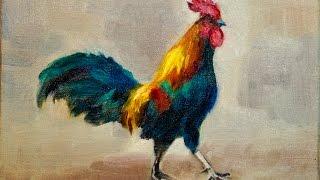 Rooster Demo Painting Easy Paint Faster REAL TIME full length start to finish