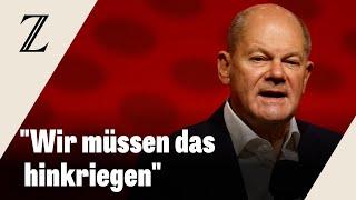 Scholz hält erste Wahlkampfrede zur Wiederwahl