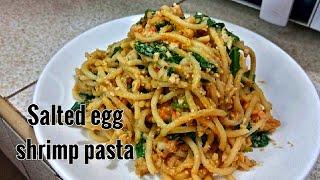 SALTED EGG SHRIMP PASTA|| Salted egg shrimp dish easy recipe||