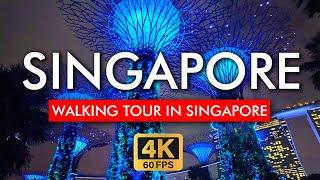  Singapore Night Walking Tour in 4K - Explore the Marina Bay Sands and Gardens By The Bay