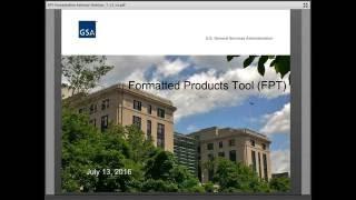 GSA's Formatted Product Tool (FPT)