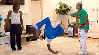 Duke Dennis & Chris Brown teach Kai Cenat how to do a backflip!