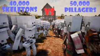 Minecraft Battle | 40,000 Skeletons vs 50,000 Pillagers | Ultimate Epic Battle Simulator 2