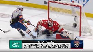 Sergei Bobrovsky delivers elite performance in Game 1 of Stanley Cup Final