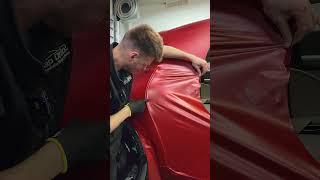 Vampire Red Maybach Wrap including door jambs with a gloss black chrome delete! #asmr #asmrsounds