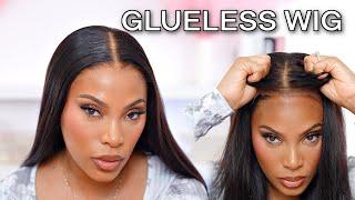 COMPLETELY GLUELESS WIG INSTALL | NO GLUE  |BEGINNER FRIENDLY WIG INSTALL