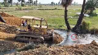 FINAL Land Filling Up GREAT ACTIVITY Diplay Bulldozer KOMATSU D58E Pushing Clearing Dirt