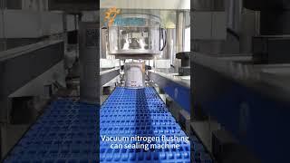 Milk Powder Can Seaming Machine with Vauum Nitrogen Flushing Gas,Auto Vacuum Nitrogen Can Sealer