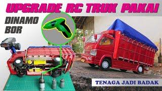 PASANG DINAMO MESIN BOR DI RC TRUK CANTER SKALA 1/16, TENAGA JADI BADAK BRO!!!