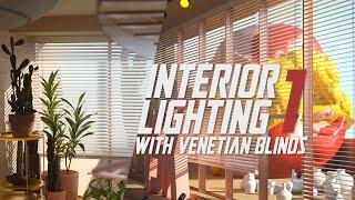 Interior Lighting with Venetian Blinds in Cinema 4D and Octane