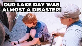 WE GOT A FLAT TIRE!! | Our Family Day At The Lake Ended Too Soon