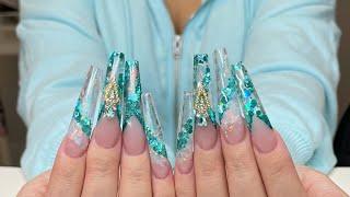 Acrylic Nails Tutorial | Encapsulated Glitter Design