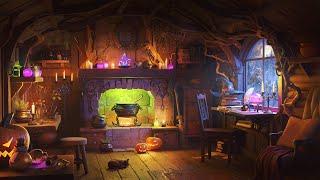 Witch Cabin in the Woods – Halloween Ambience with Rain, Thunder, and Spooky Forest Sounds