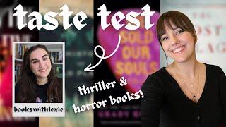 Booktuber taste test with @bookswithlexie  // Thriller & horror books reading vlog!!