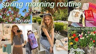 8AM SPRING MORNING ROUTINE  spend the day with me! productive, realistic, motivating & relaxing!!