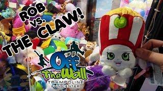 Playing Claw Machines At Off The Wall Trampoline Fun Center | Rob Vs. The Claw