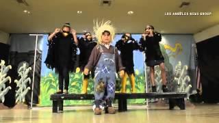 David Lozano, 8 The Scarecrow, student at Starr King Elementary School rehearse for the musical "The