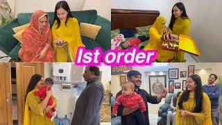 1st order | khushi ka mahol | sbko invite kiya | Sitara yaseen vlog