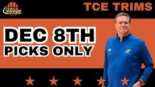 College Basketball PICKS ONLY - Sunday, December 8th | TCE Trims