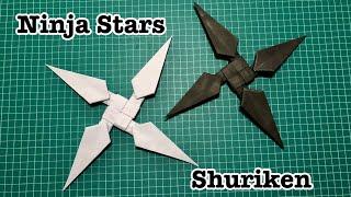 สอนวิธีพับดาวกระจายชูริเคน4แฉก เท่ๆ | How to make paper ninja star (Shuriken)