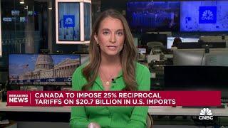 Canada to impose 25% reciprocal tariffs on $20.7 billion in U.S. imports