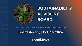 Sustainability Advisory Board Meeting Oct. 16, 2024