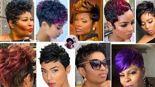 100+Best Short PIXIE HAIRCUT Hairstyles For Black Women2023/2024