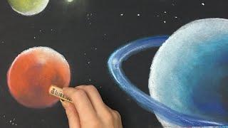 Space art for kids - real time