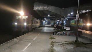 High Speed WAP4 Amritsar Parcel Parallel overtakes Freight at Baruipara ! Indian Railways !!