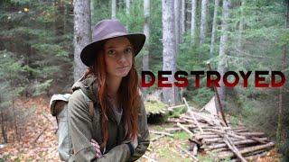 Insane secretly photographs me, destroys my bushcraft camp and leaves a creepy message