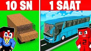 10 SANİYE vs 1 SAAT OTOBÜS YAPI KAPIŞMASI !! - Minecraft