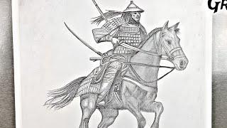 Complete Shading Process | Horse Drawing | warrior Drawing | graphite pencil drawing