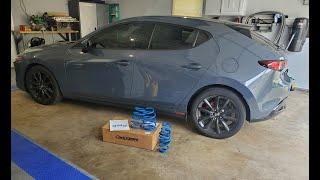 Corksport Springs on 2019 Mazda 3 GT Suspension install, Lowered and it looks amazing