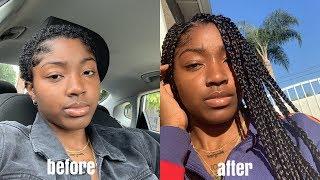 Box Braids On TWA Using ANCHOR BRAID Method