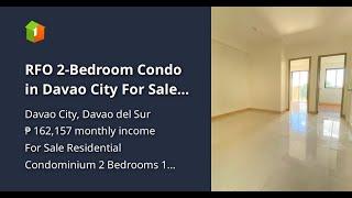 RFO 2-Bedroom Condo in Davao City For Sale Near Airport