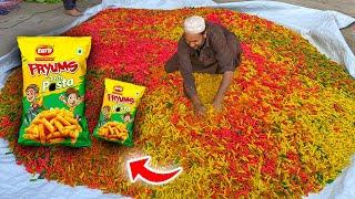 Amazing Process of Making Popular Snacks | Fryums Gold Finger Snacks Making | Mega Food Factory