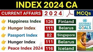 INDEX 2024 Current Affairs | Most Important | Current Affairs 2024 | MCQs | SSC CGL 2024 | MTS 2024