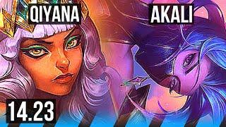 QIYANA vs AKALI (MID) | Rank 7 Qiyana, 500+ games | KR Challenger | 14.23