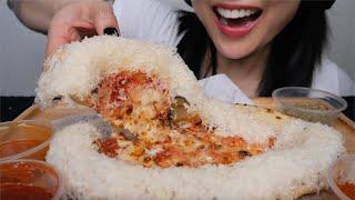 FRESH PARMESAN CRUST PIZZA (ASMR EATING SOUNDS) LIGHT WHISPERS | SAS-ASMR