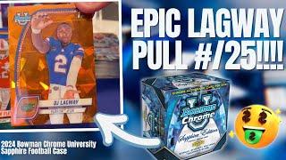 EPIC DJ LAGWAY PULL #/25! 2024 Bowman Chrome University Sapphire Football Case