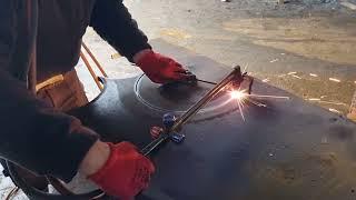 How to cut a circle in steel. Round cut. danger accident while cutting. Master lvl #master #hardwork