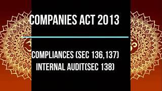 Companies Act 2013 (section 136,137,138 Internal Audit) TAMIL